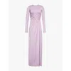 Victoria Beckham Womens Petunia Long-sleeved Ruched-front Stretch-jersey Gown