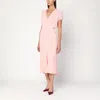 Victoria Beckham Pink Satin Midi Dress In Pink