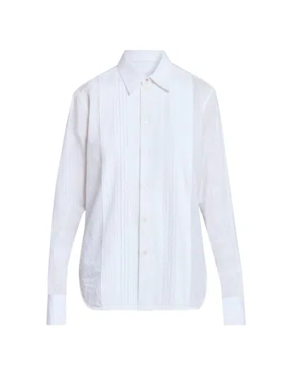 Victoria Beckham Women's Pintuck Cotton Shirt In White