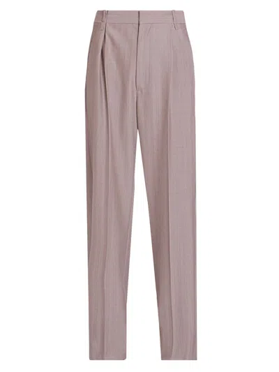 Victoria Beckham Women's Pleated Wool Waist Trousers In Pink