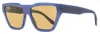 Victoria Beckham Women's Rectangular Sunglasses Vbs145 C04 Navy 56mm In Multi