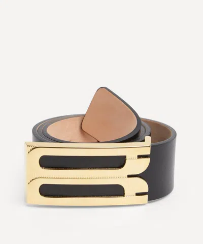 Victoria Beckham Women's Regular Black Leather Frame Belt