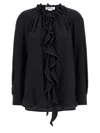Victoria Beckham Shirt With Ruffles In Black