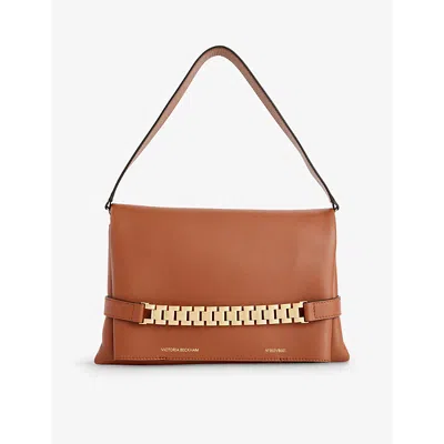Victoria Beckham Clutch Bag With Chain In Russet