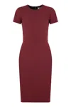 Victoria Beckham Wool-crepe Midi Dress In Burgundy