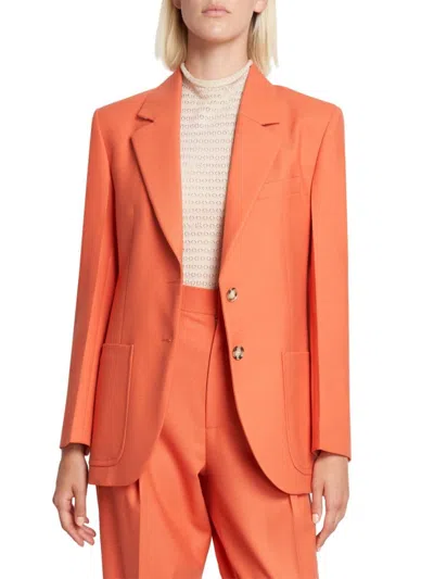 Victoria Beckham Women's Single-breasted Wool-blend Jacket In Orange