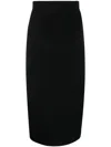 Victoria Beckham High-waisted Maxi Length Wool Skirt In Black