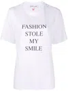 Victoria Beckham White T-shirt With Slogan Lettering On The Front In Cotton Woman In White