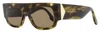 Victoria Beckham Women's V Plaque Sunglasses Vb666s 321 Kakhi Horn 55mm In Multi