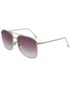 Victoria Beckham Aviator Sunglasses With Squared Lenses In Brown