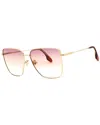 Victoria Beckham Women's Vb218s 61mm Sunglasses In Gold