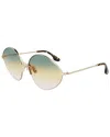 Victoria Beckham Women's Vb220s 64mm Sunglasses In Gold
