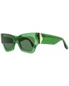 Victoria Beckham Women's Butterfly Sunglasses Vb662s 300 Transparent Green 52mm In Green