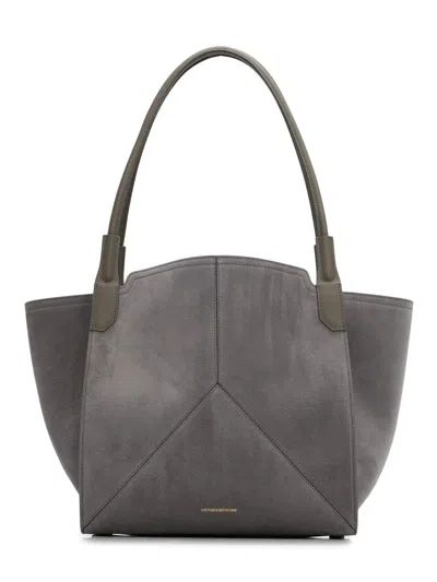 Victoria Beckham Women's Victoria Small Suede Tote Bag In Gray
