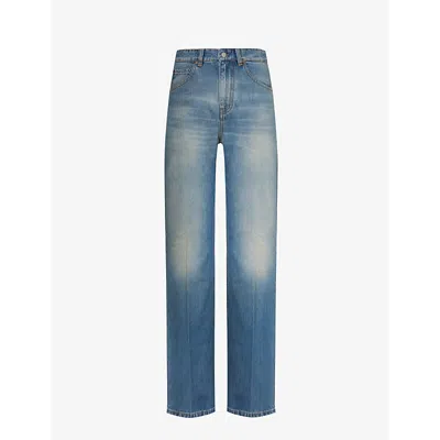 Victoria Beckham Womens Vintage Blue Julia Straight-leg High-rise Jeans