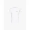 Victoria Beckham Womens White Logo-print Regular-fit Organic-cotton Jersey T-shirt Xl In White