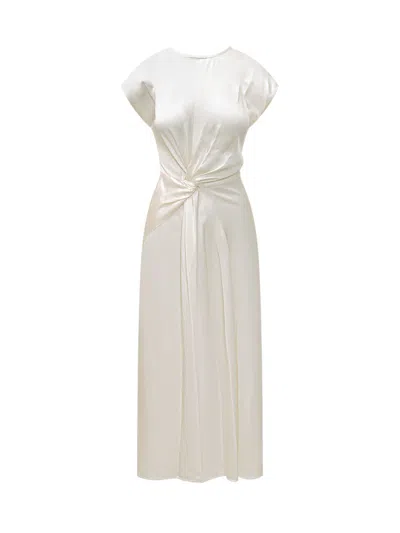 Victoria Beckham White Round Neck Maxi Dress