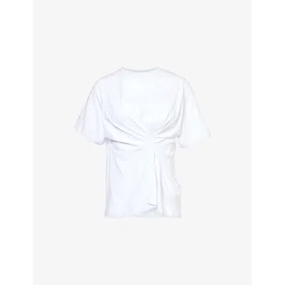 Victoria Beckham Body Twist棉质针织t恤 In White