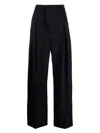 Victoria Beckham Pleat-detailing Wide-leg Trousers In Black