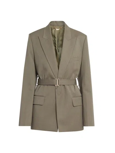 Victoria Beckham Women's Wool-blend Belted Single-breasted Jacket In Gray