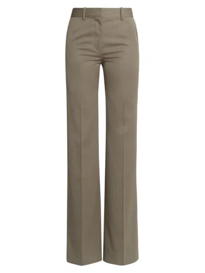Victoria Beckham Women's Wool-blend Straight-leg Trousers In Brown