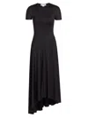 Victoria Beckham Women Black Crew Neck Midi Dress, S Luxury Dresses For Women Darveys In Black