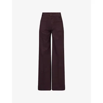 Victoria Beckham Womens Acai Alina Wide-leg Denim Jeans In Black