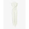 Victoria Beckham Womens Aloe Asymmetric Plunge Stretch-woven Maxi Dress In White