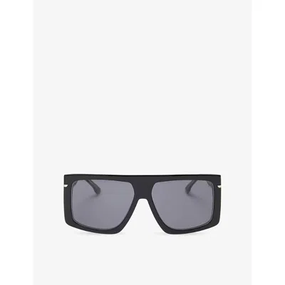 Victoria Beckham Womens Black Branded Square-frame Acetate Sunglasses