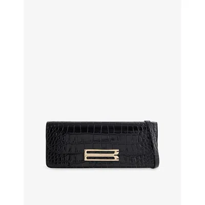 Victoria Beckham Womens Black Dorian East-west Leather Clutch Bag