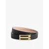 Victoria Beckham Womens Black Frame Leather Belt