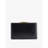 Victoria Beckham Womens Geometric Top-handle Leather Box Clutch Black In Black