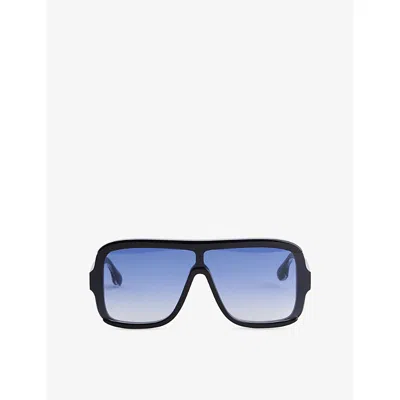 Victoria Beckham Womens Black Grad Vb673s Rectangle-shaped Acetate Sunglasses