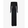 Victoria Beckham Womens Off-shoulder Draped Woven Maxi Dress Black