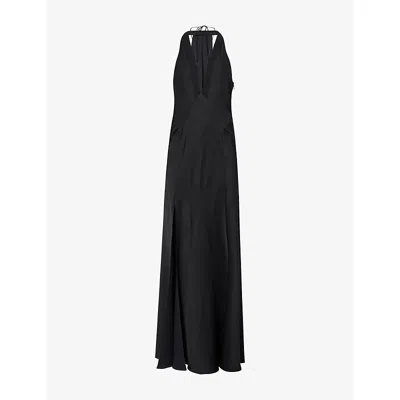 Victoria Beckham Womens Panelled Cami Woven Maxi Dress Black