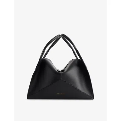 Victoria Beckham Womens  Plié Leather Shoulder Bag In Black