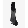 Victoria Beckham Cotton-blend Gathered Maxi Dress In Black