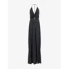 Victoria Beckham V-neck Ruched Cami Long Dress In Black