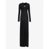 VICTORIA BECKHAM TWIST-FRONT CUT-OUT STRETCH-WOVEN MAXI DRESS