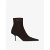 Victoria Beckham Womens Brown Pointed-toe Suede Heeled Ankle Boots Eur 38/5 Uk In Brown
