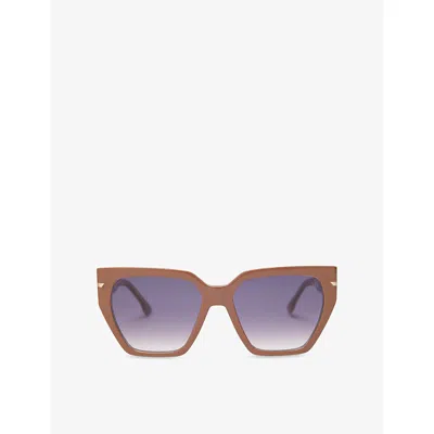 Victoria Beckham Womens Brown Vb7002/s Square-frame Acetate Sunglasses