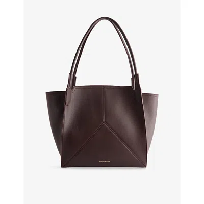 Victoria Beckham Womens Burgundy Victoria Soft Leather Tote Bag