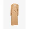 Victoria Beckham Womens Camel Double Faced Peak-lapels Wool And Cashmere Coat In Brown