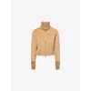 Victoria Beckham Womens Camel Slim-fit High-neck Wool-and-cashmere Bomber Jacket In Brown