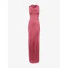 Victoria Beckham Womens Cerise Pink Twisted Sleeveless Stretch-woven Maxi Dress