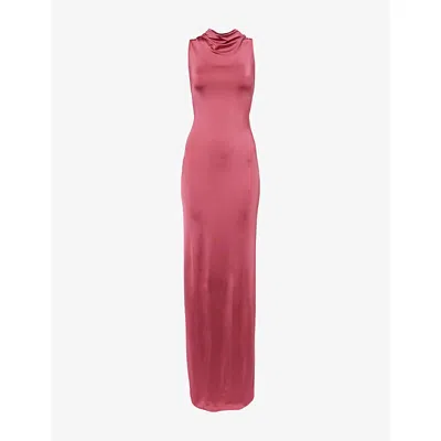 Victoria Beckham Womens Cerise Pink Twisted Sleeveless Stretch-woven Maxi Dress