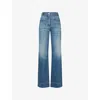 Victoria Beckham Wide Jeans In Faded Blue In Blue