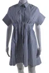 Victoria Beckham Womens Collared Short Sleeve Button Down Dress White In White