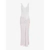 Victoria Beckham Womens Crepe-and-ribbed Shoulder-straps Stretch-woven Blend Midi Dress Heather In Heather
