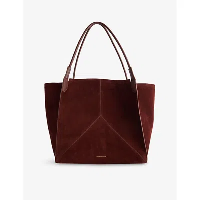 Victoria Beckham Womens Dark Brown The Victoria Soft Suede Tote Bag